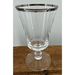 Glass Water‎ Wine Platinum Trim MCMOne Fostoria Crystal Sheffield 4.75" Tall